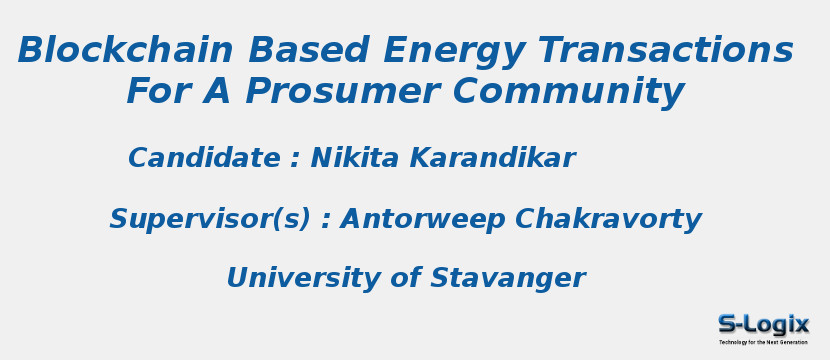 Blockchain Based Energy Transactions For A Prosumer Community