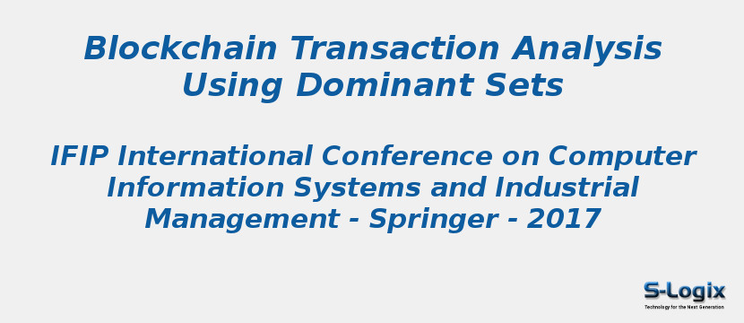 Blockchain Transaction Analysis Using Dominant Sets