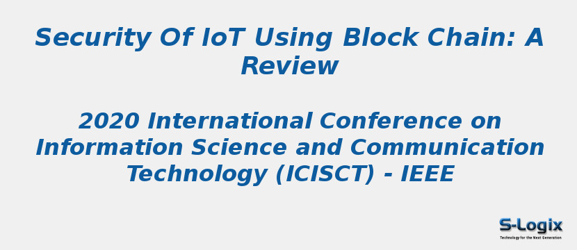 Security Of IoT Using Block Chain: A Review