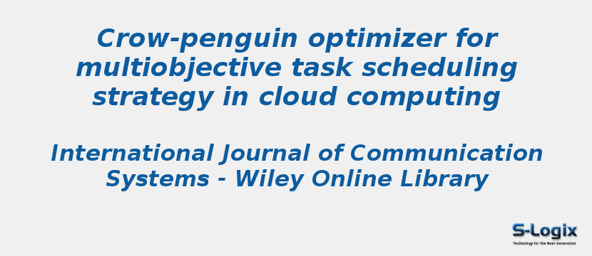 Crow-penguin optimizer for multiobjective task scheduling strategy in cloud computing