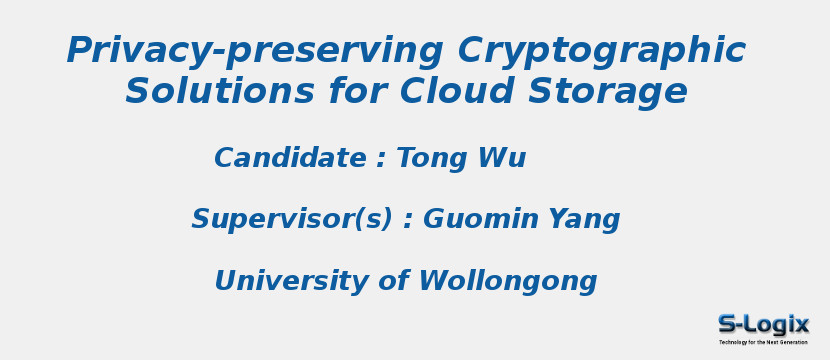 Privacy-preserving Cryptographic Solutions for Cloud Storage