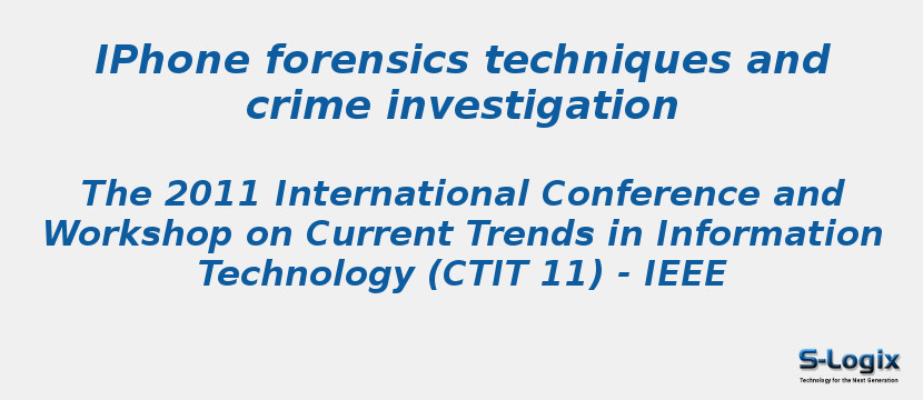 IPhone forensics techniques and crime investigation