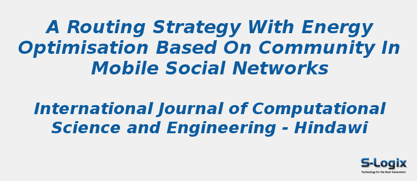 A Routing Strategy With Energy Optimisation Based On Community In Mobile Social Networks