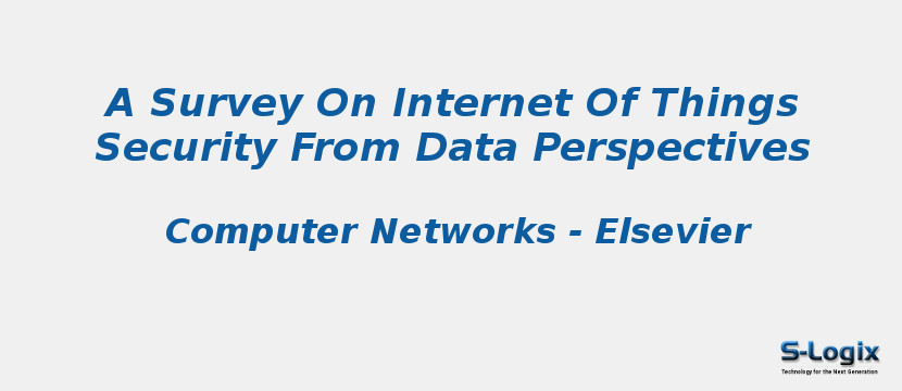 A Survey On Internet Of Things Security From Data Perspectives