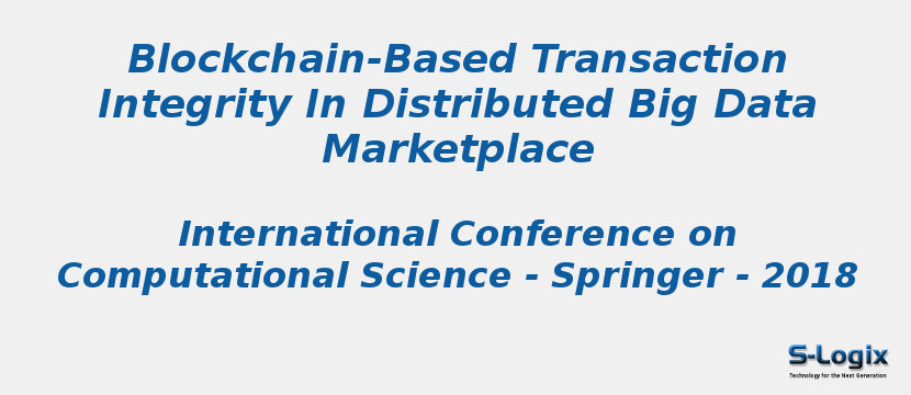 Blockchain-Based Transaction Integrity In Distributed Big Data Marketplace