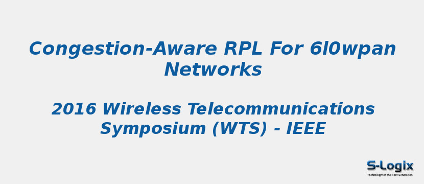 Congestion-Aware RPL For 6l0wpan Networks
