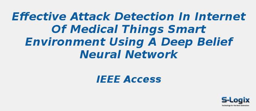 Effective Attack Detection In Internet Of Medical Things Smart Environment Using A Deep Belief Neural Network Effective Attack Detection In Internet Of Medical Things Smart Environment Using A Deep Belief Neural Network