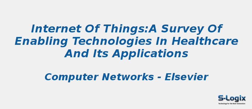 Internet Of Things:A Survey Of Enabling Technologies In Healthcare And Its Applications