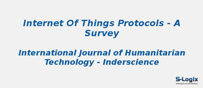 Internet Of Things Protocols - A Survey