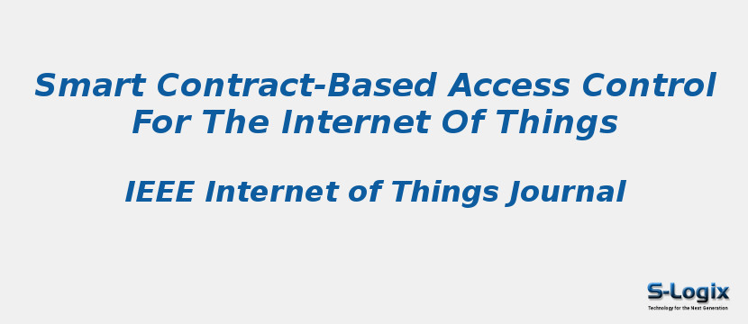Smart Contract-Based Access Control For The Internet Of Things