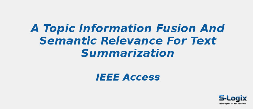 A Topic Information Fusion and Semantic Relevance | S-Logix