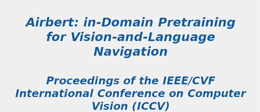 Airbert: In-domain pretraining for vision-and-language navigation