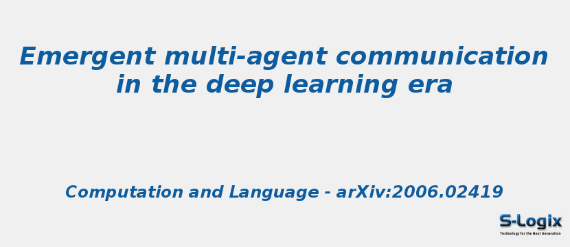 Emergent multi-agent communication in the deep learning era