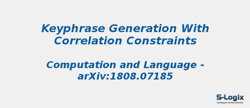 Keyphrase Generation With Correlation Constraints