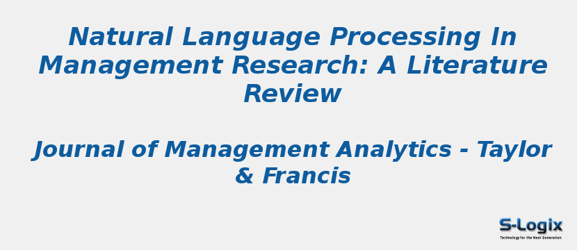 Natural Language Processing In Management Research: A Literature Review