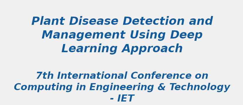 Plant disease detection and management using deep learning approach
