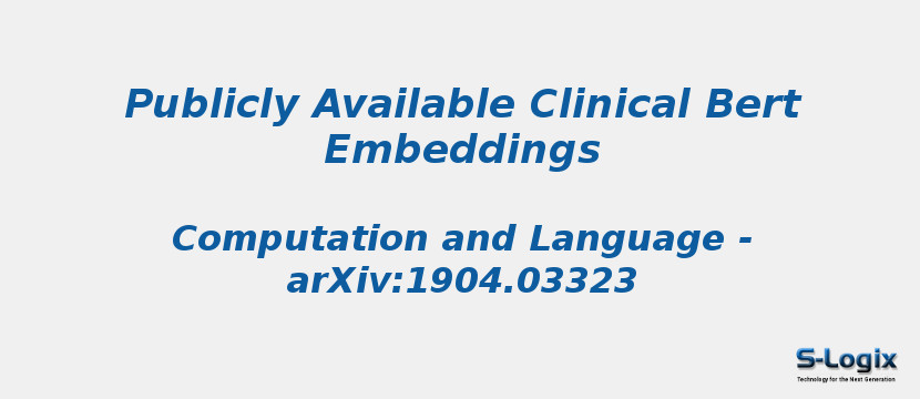 Publicly Available Clinical Bert Embeddings