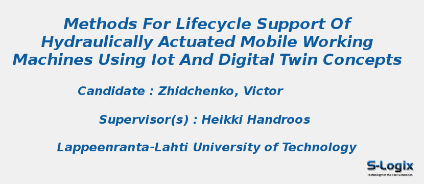 Methods For Lifecycle Support Of Hydraulically Actuated Mobile Working Machines Using Iot And Digital Twin Concepts