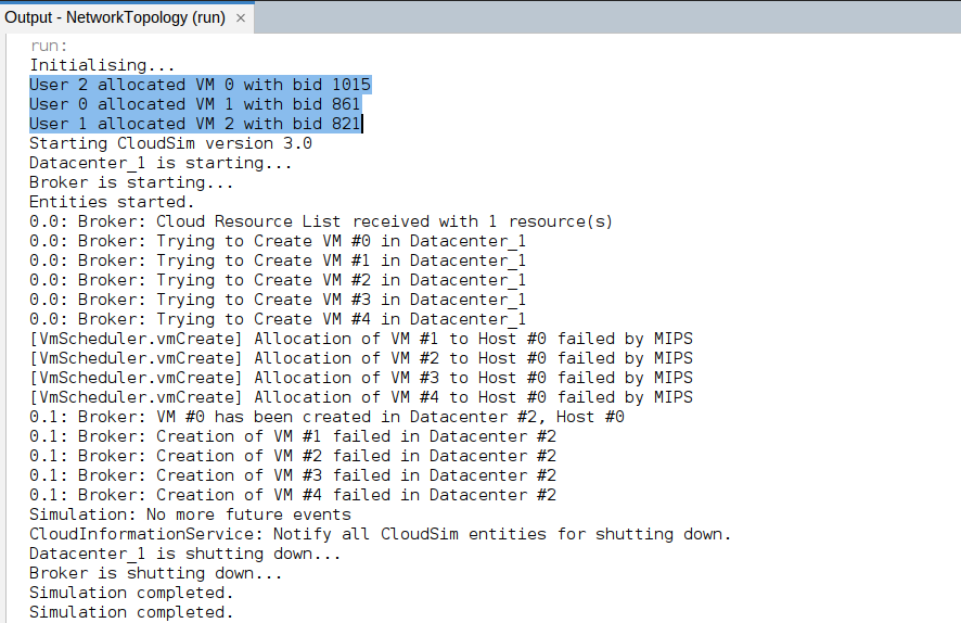 Perform Auction Based Resource Allocation