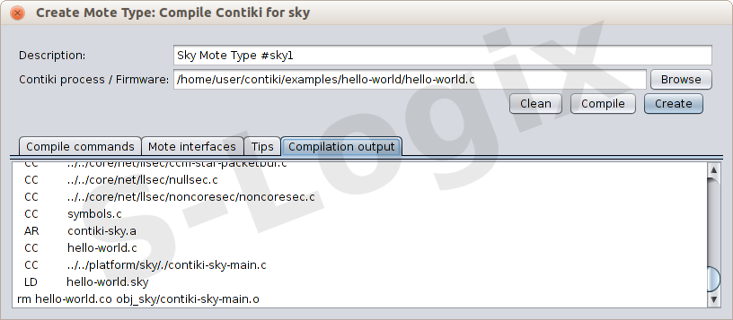 Select any file for simulation then give clean and compile. Select create option