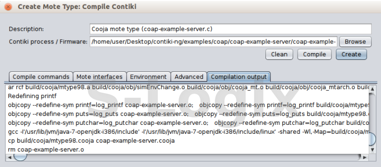 Create a server node in cooja mote type.