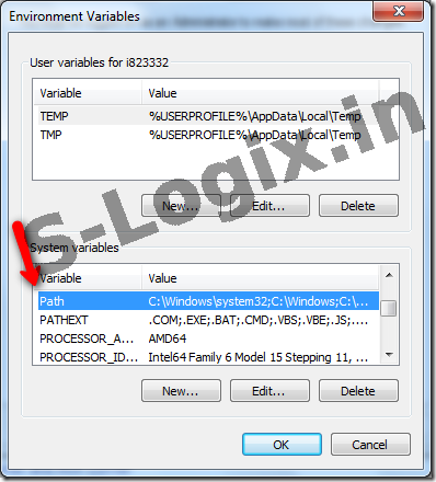 Click Environment Variables