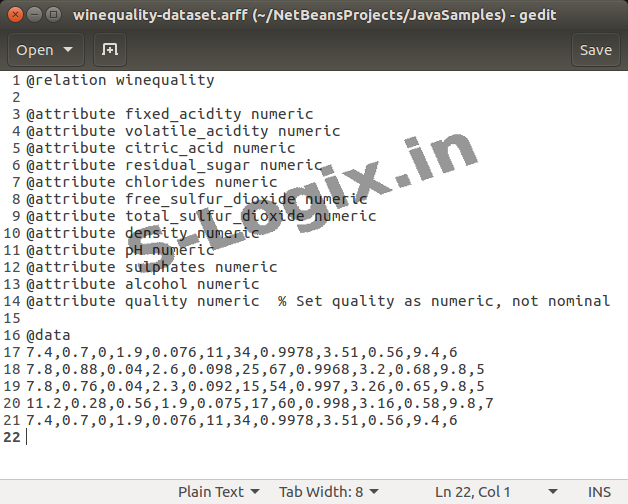 Data Set: winequality-dataset.arff
