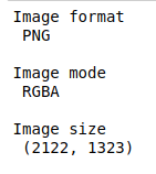 Image size, in pixels