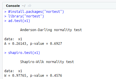test normality using R