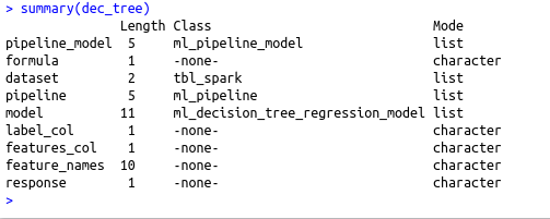 implement decision tree for regression in spark with R using SparklyR package