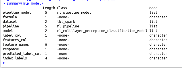 How to implement Multilayer Perceptron for classification in Spark with R using sparkR