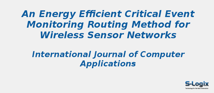 An Energy Efficient Critical Event Monitoring Routing Method for Wireless Sensor Networks